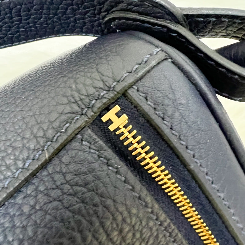 Hermes Lindy 26 in Bleu Nuit Clemence Leather and GHW