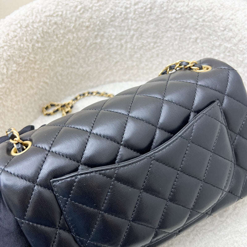 [Brand new - May 2025] Chanel Pearl Crush Mini Rectangular Flap in 25S Black Stiff Lambskin and AGHW (Model: AS1787)