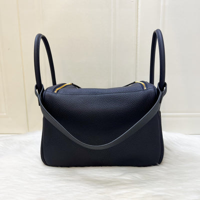 Hermes Lindy 26 in Bleu Nuit Clemence Leather and GHW