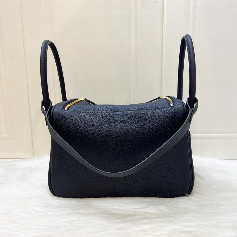 Hermes Lindy 26 in Bleu Nuit Clemence Leather and GHW
