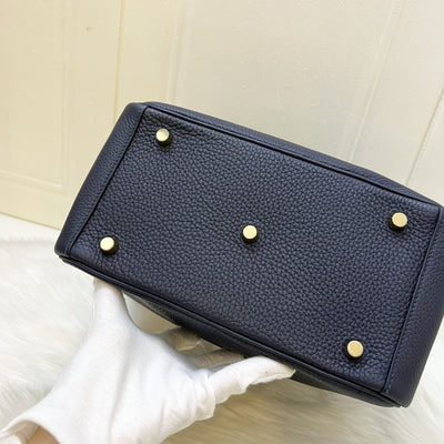 Hermes Lindy 26 in Bleu Nuit Clemence Leather and GHW