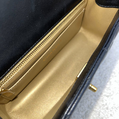 [Brand new - May 2025] Chanel Pearl Crush Mini Rectangular Flap in 25S Black Stiff Lambskin and AGHW (Model: AS1787)