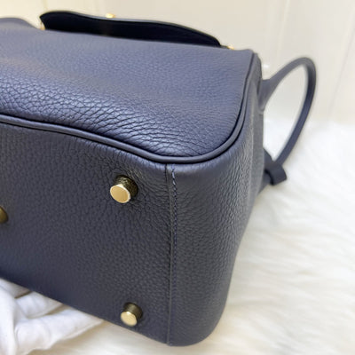 Hermes Lindy 26 in Bleu Nuit Clemence Leather and GHW