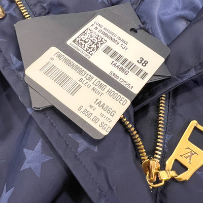 LV Long Hooded Parka in Bleu Nuit (Model: 1AA86G)