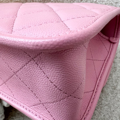 Chanel 22K Seasonal Flap with Top Handle in Pink Caviar and AGHW (Model: AS3653)