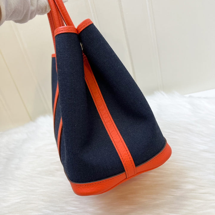 【新品同様 /ライトブルー&ボルドー系】HERMES Garden Party 30 Hermes Bleu Du Nord Negonda Garden Party 30 - Luxe Du Jour