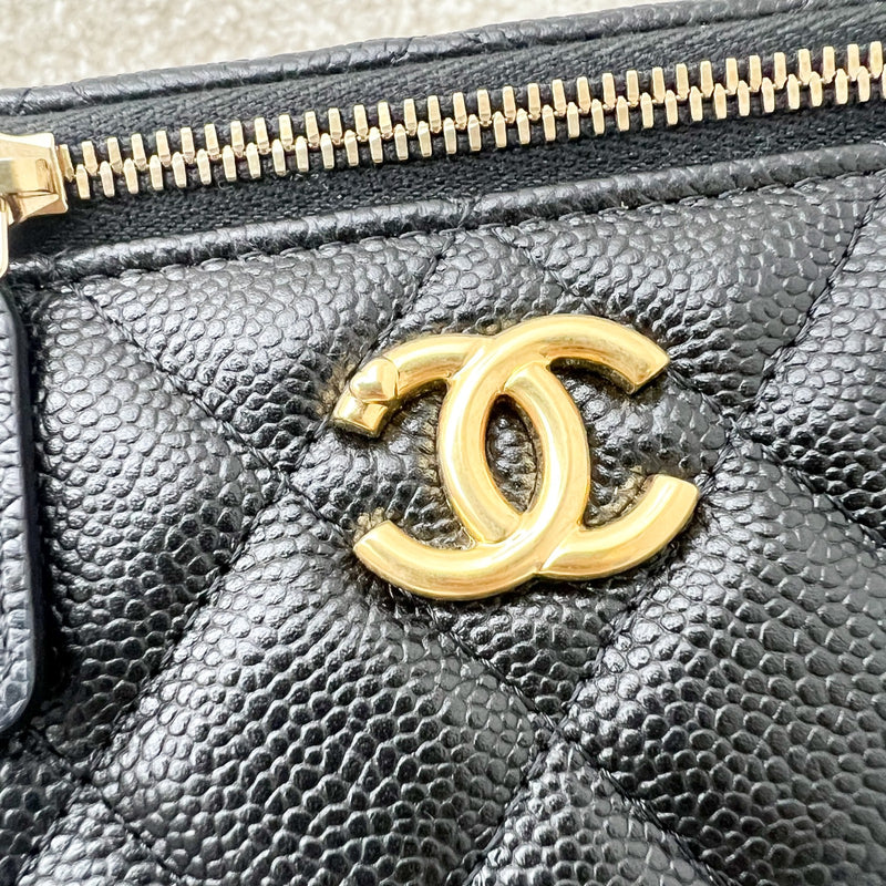 Chanel 23P Heart Adjustable Chain Vanity in Black Caviar and AGHW