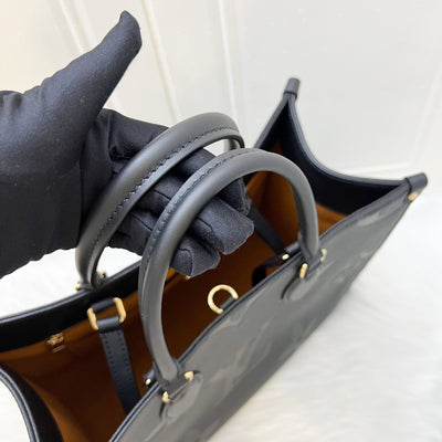 LV Onthego MM in Black Giant Monogram Empreinte Leather and GHW (Model: M45595)