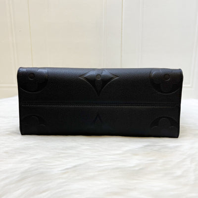 LV Onthego MM in Black Giant Monogram Empreinte Leather and GHW (Model: M45595)