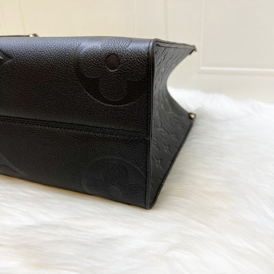 LV Onthego MM in Black Giant Monogram Empreinte Leather and GHW (Model: M45595)