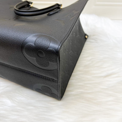 LV Onthego MM in Black Giant Monogram Empreinte Leather and GHW (Model: M45595)