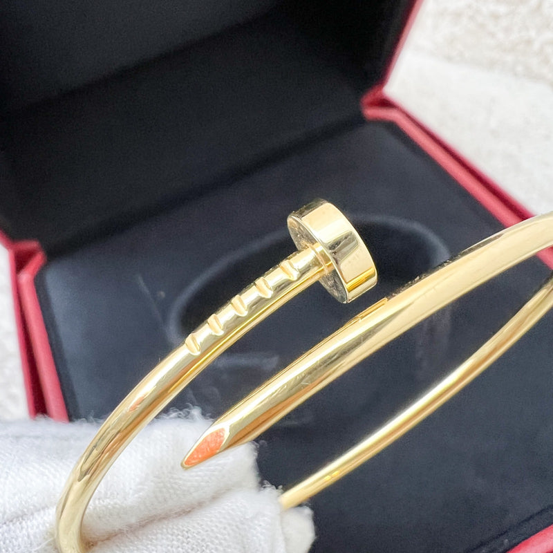 Cartier Juste Un Clou JUC Small Model SM Bracelet in 18K Yellow Gold Sz 16