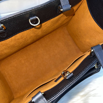 LV Onthego MM in Black Giant Monogram Empreinte Leather and GHW (Model: M45595)