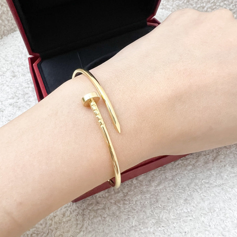 Cartier Juste Un Clou JUC Small Model SM Bracelet in 18K Yellow Gold Sz 16
