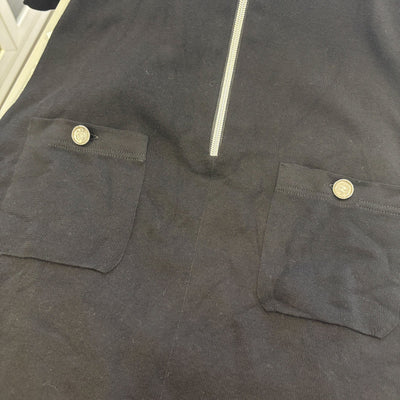 Chanel 25C Zipped Hoodie Dress in Black Cotton and Cashmere Sz 40