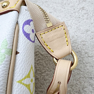 LV Louis Vuitton x Takashi Murakami Pochette Accessoires in Multicolore Blanc Monogram Canvas and GHW (Model: M13404)