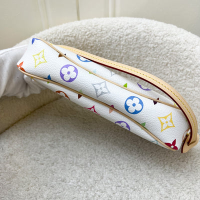 LV Louis Vuitton x Takashi Murakami Pochette Accessoires in Multicolore Blanc Monogram Canvas and GHW (Model: M13404)