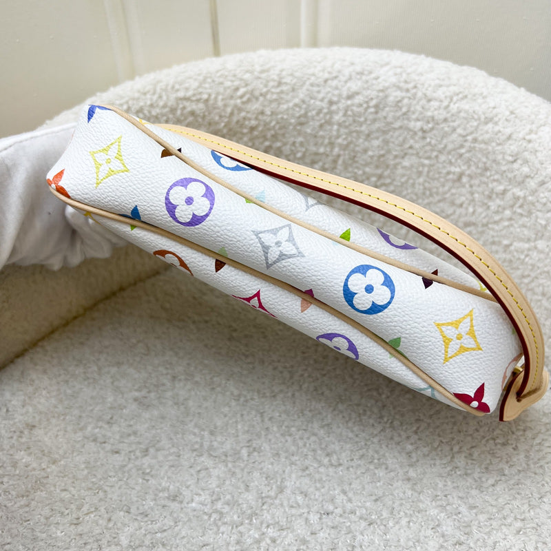 LV Louis Vuitton x Takashi Murakami Pochette Accessoires in Multicolore Blanc Monogram Canvas and GHW (Model: M13404)