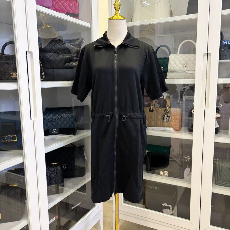 Hermes Zippy Double Jersey Robe Dress in Noir Black