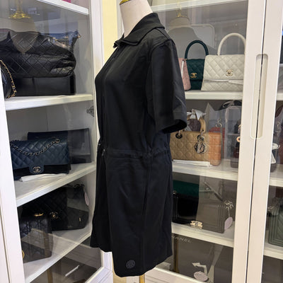 Hermes Zippy Double Jersey Robe Dress in Noir Black