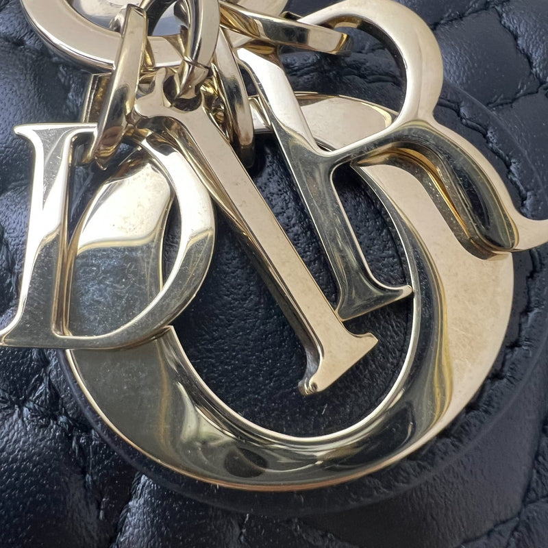 Dior Micro Lady D-Joy Bag in Black Cannage Lambskin and LGHW
