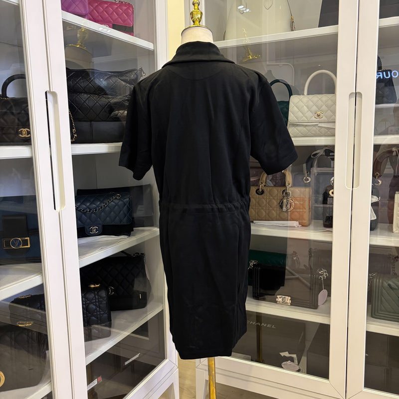 Hermes Zippy Double Jersey Robe Dress in Noir Black