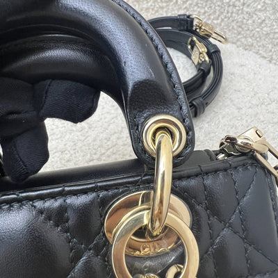 Dior Micro Lady D-Joy Bag in Black Cannage Lambskin and LGHW