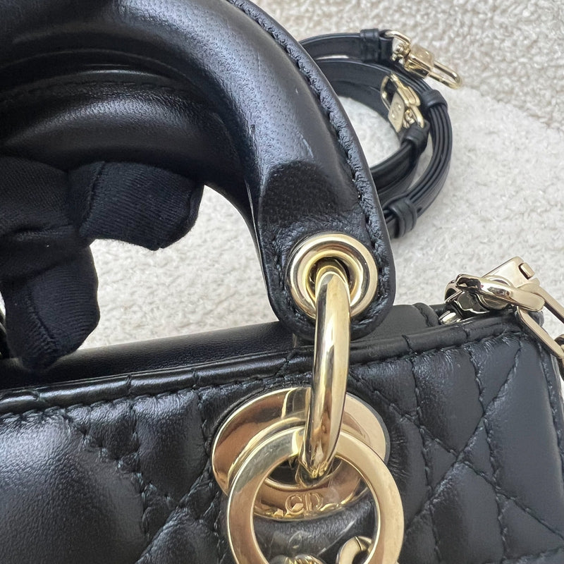 Dior Micro Lady D-Joy Bag in Black Cannage Lambskin and LGHW