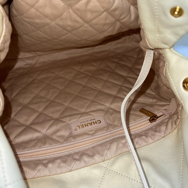 Chanel 22 Medium Hobo Handbag in 23S Pearly Cream Ombre Iridescent Calfskin and AGHW