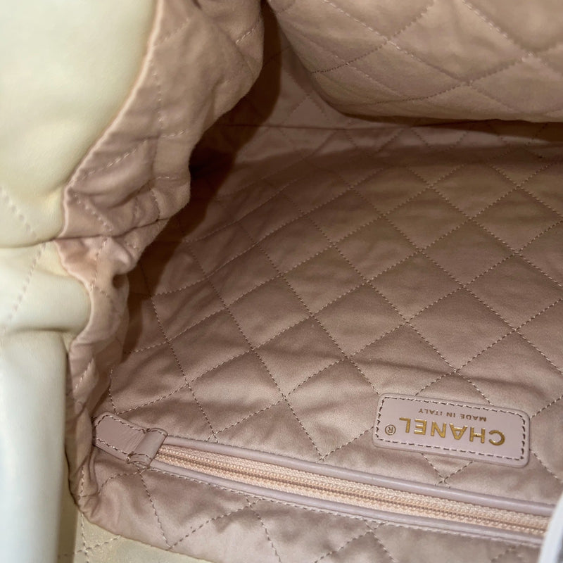 Chanel 22 Medium Hobo Handbag in 23S Pearly Cream Ombre Iridescent Calfskin and AGHW