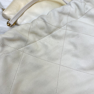 Chanel 22 Medium Hobo Handbag in 23S Pearly Cream Ombre Iridescent Calfskin and AGHW