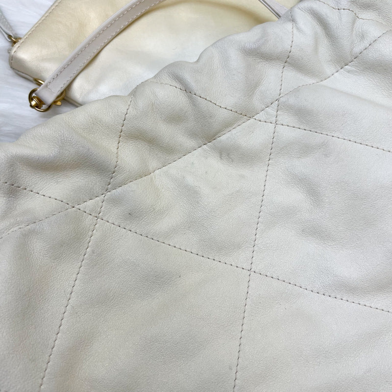 Chanel 22 Medium Hobo Handbag in 23S Pearly Cream Ombre Iridescent Calfskin and AGHW