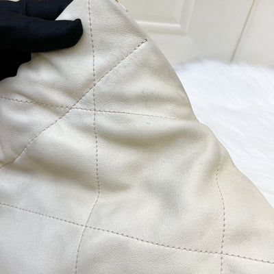 Chanel 22 Medium Hobo Handbag in 23S Pearly Cream Ombre Iridescent Calfskin and AGHW