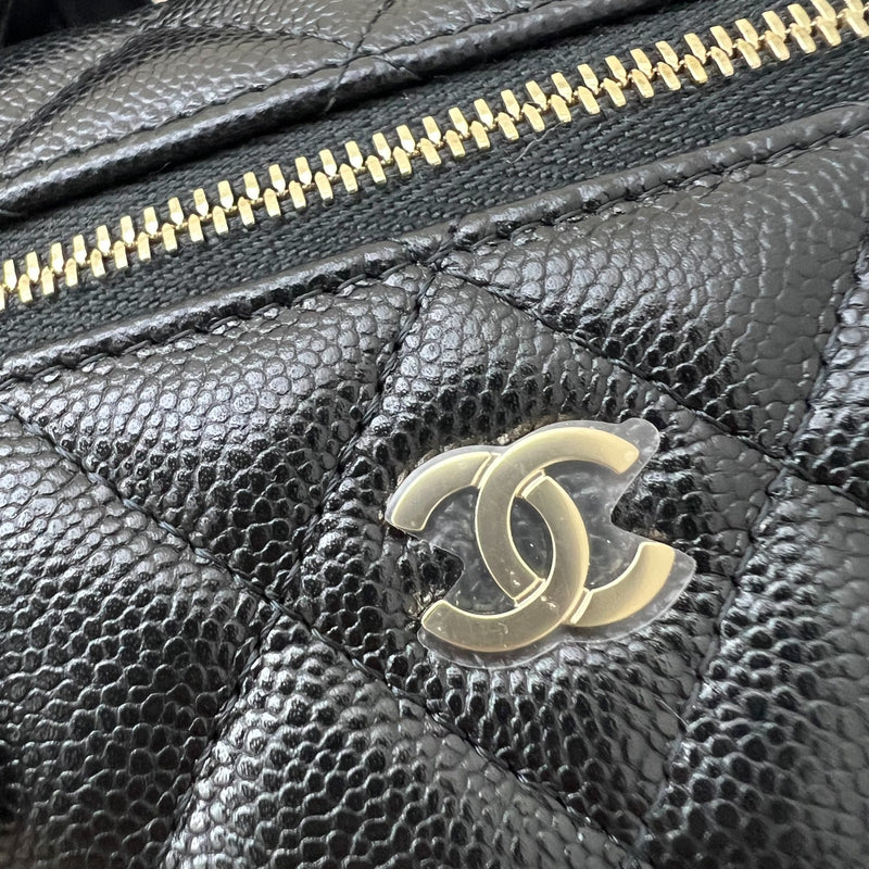 [Brand New Aug 2025] Chanel 25B Vanity / Clutch with Chain (LP Style Bag) in Black Caviar and LGHW (Model: AP4385)