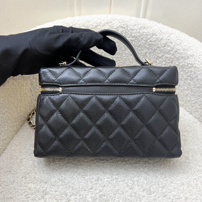 [Brand New Aug 2025] Chanel 25B Vanity / Clutch with Chain (LP Style Bag) in Black Caviar and LGHW (Model: AP4385)