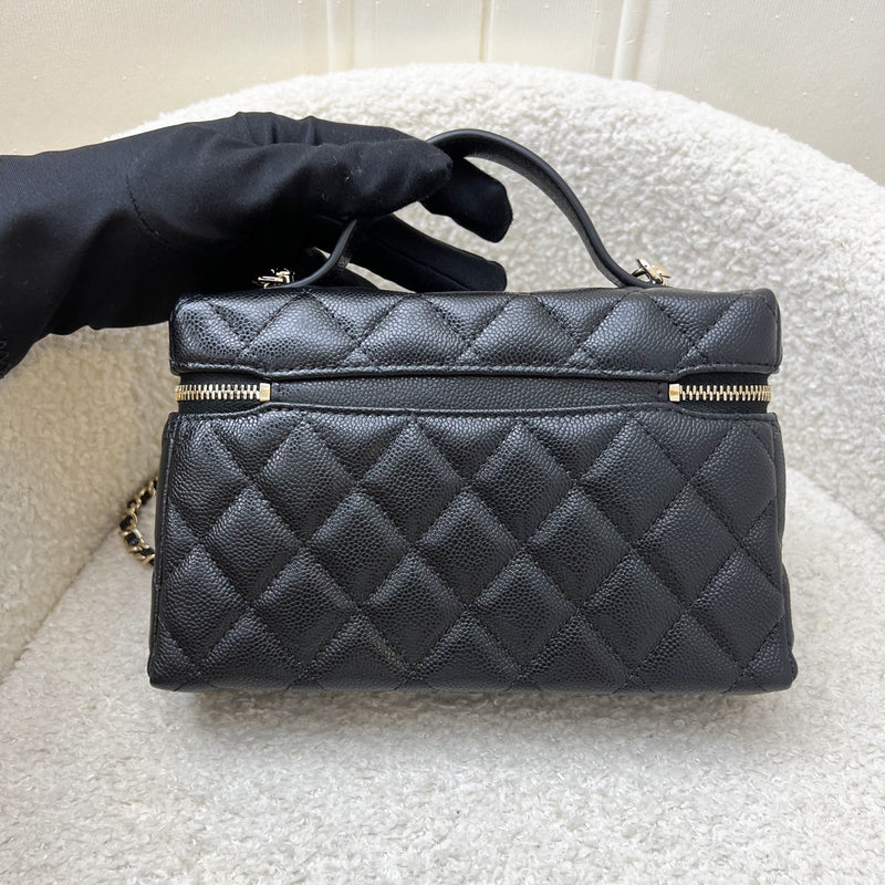 [Brand New Aug 2025] Chanel 25B Vanity / Clutch with Chain (LP Style Bag) in Black Caviar and LGHW (Model: AP4385)