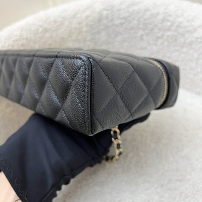 [Brand New Aug 2025] Chanel 25B Vanity / Clutch with Chain (LP Style Bag) in Black Caviar and LGHW (Model: AP4385)