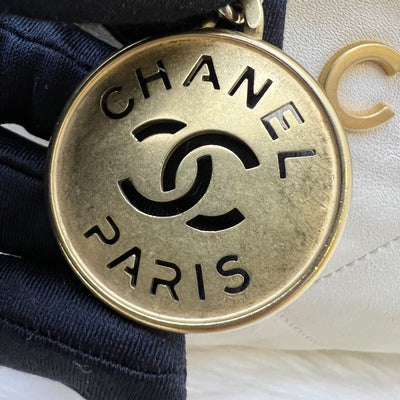 Chanel 22 Medium Hobo Handbag in 23S Pearly Cream Ombre Iridescent Calfskin and AGHW