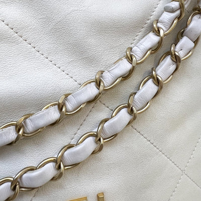 Chanel 22 Medium Hobo Handbag in 23S Pearly Cream Ombre Iridescent Calfskin and AGHW