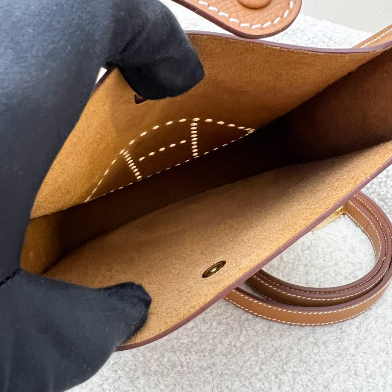 Hermes Mini Evelyne 16 Sellier in Gold Epsom Leather and GHW