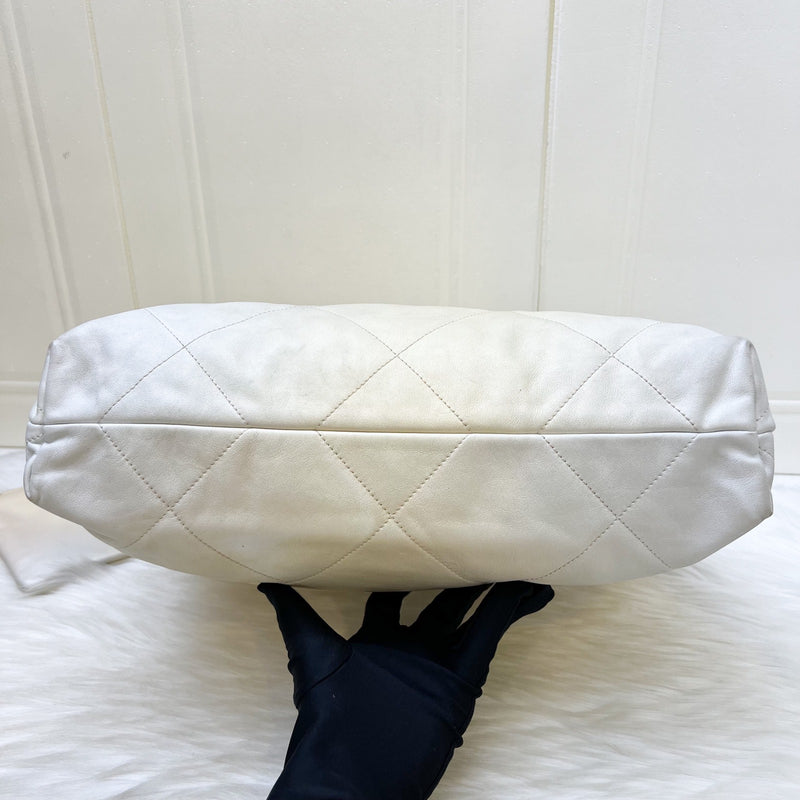 Chanel 22 Medium Hobo Handbag in 23S Pearly Cream Ombre Iridescent Calfskin and AGHW