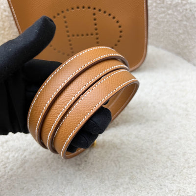 Hermes Mini Evelyne 16 Sellier in Gold Epsom Leather and GHW