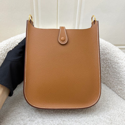 Hermes Mini Evelyne 16 Sellier in Gold Epsom Leather and GHW