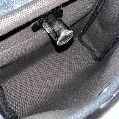 Hermes Mini Herbag Retourne in Dark Bronze Toile Militaire Canvas, Noir Black Leather and PHW