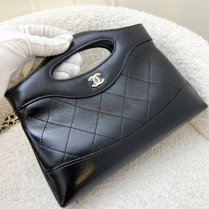 Chanel Nano 31 Clutch with Chain in Black Calfskin and LGHW