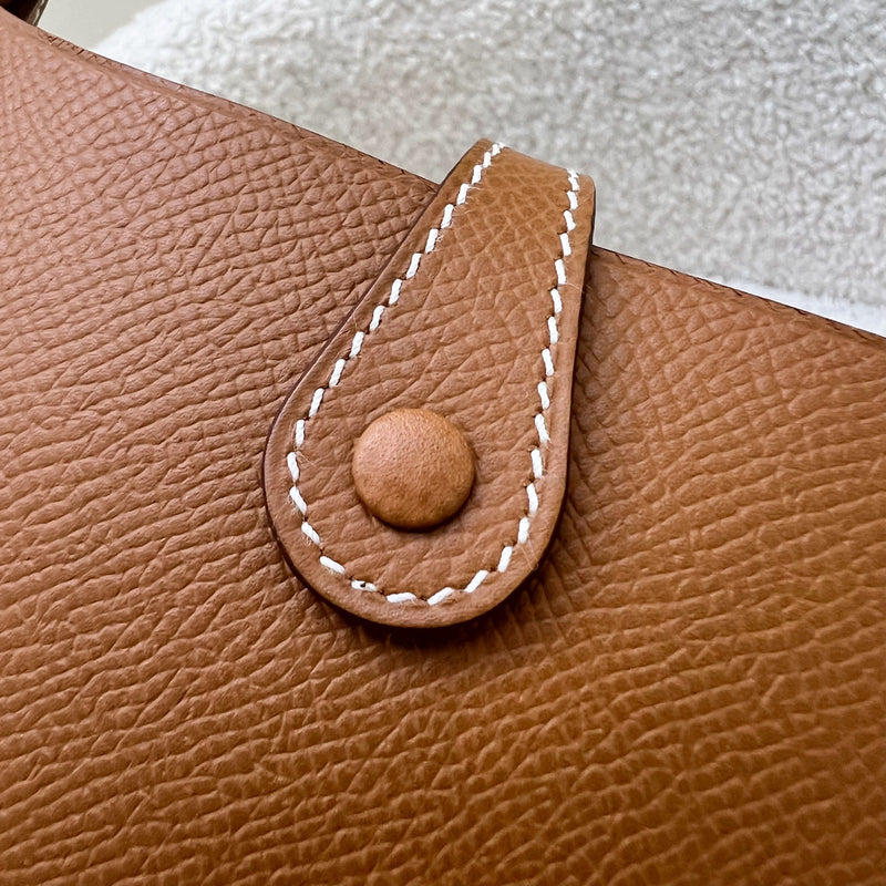Hermes Mini Evelyne 16 Sellier in Gold Epsom Leather and GHW
