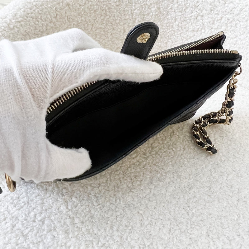 Chanel Wristlet Clutch in Black Caviar and LGHW
