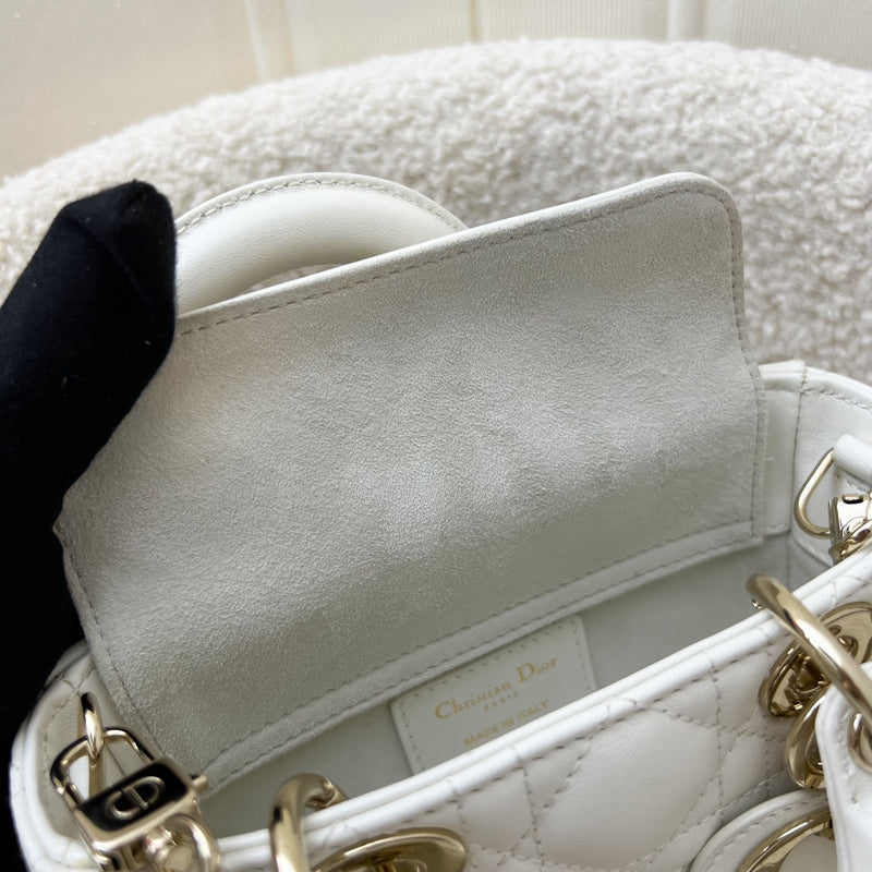 Dior Micro Lady D-Joy Bag in Latte Lambskin and LGHW (Model: S0910ONGE, Colour: M030)