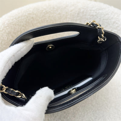 Chanel Nano 31 Clutch with Chain in Black Calfskin and LGHW