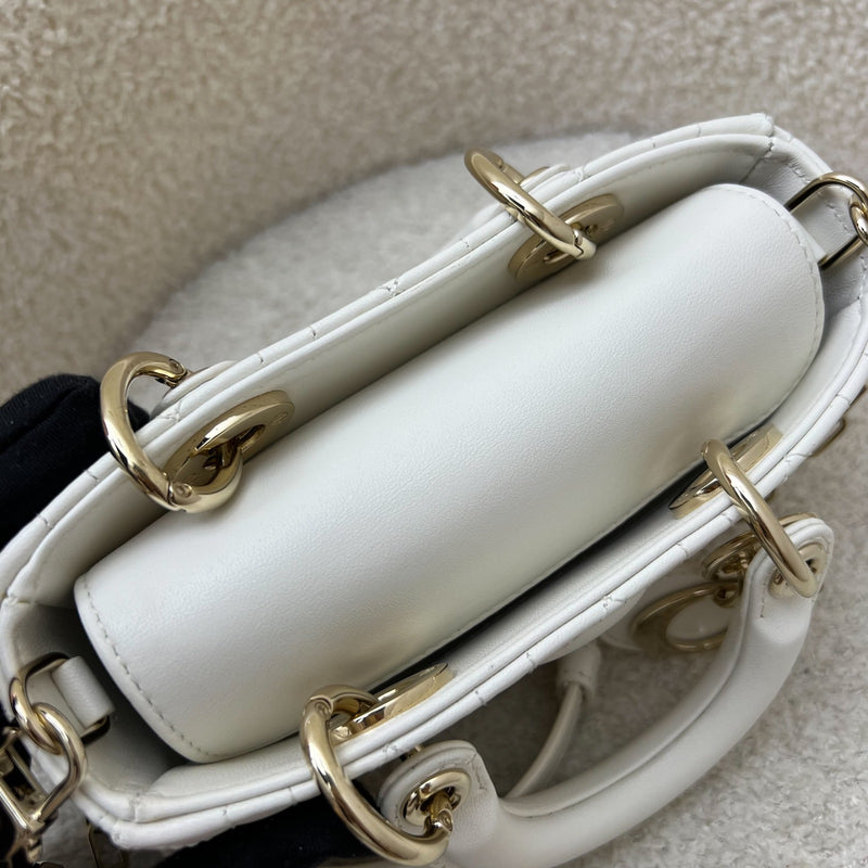 Dior Micro Lady D-Joy Bag in Latte Lambskin and LGHW (Model: S0910ONGE, Colour: M030)